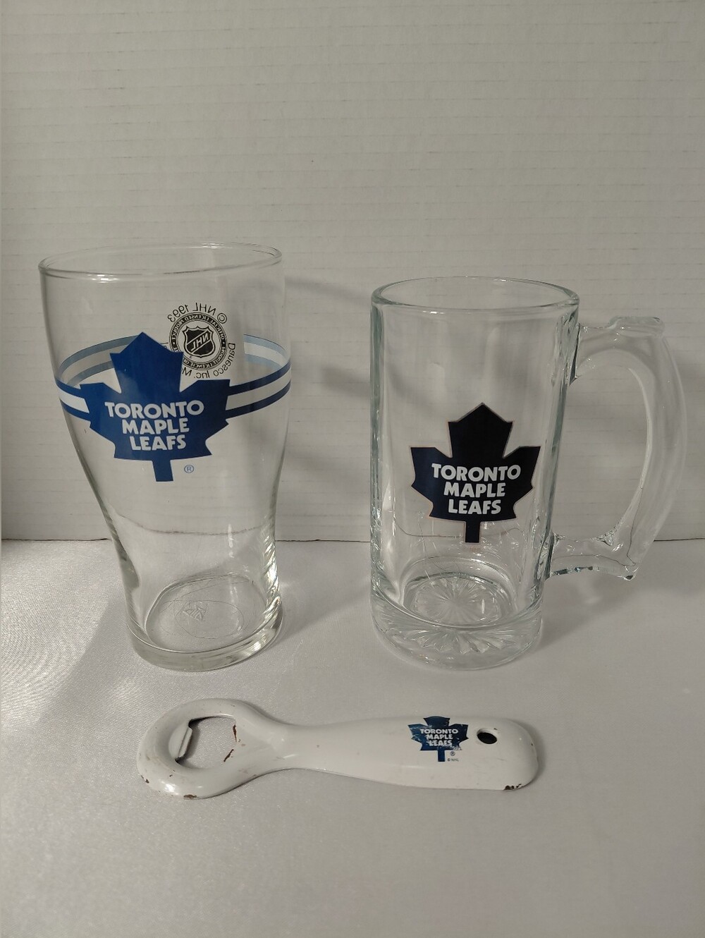 NHL Toronto Maple Leafs Glass Pint, Mug & Bottle Opener Set